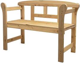 Spetebo 2-Sitzer Holz Gartenbank mit Armlehnen