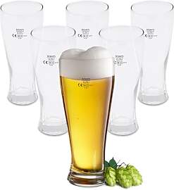 Spetebo Bierglas 0,25 L aus Klarglas - 6er Set -