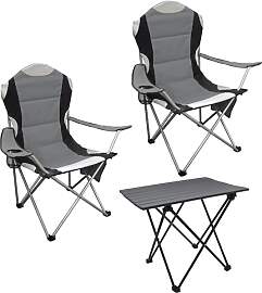 Spetebo Camping Sitzgruppe 3-teilig mit Aluminium