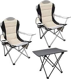 Spetebo Camping Sitzgruppe 3-teilig mit Aluminium
