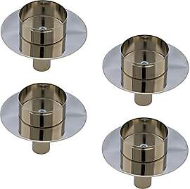 Spetebo Flaschen Teelichthalter Silber - 4er Set / 