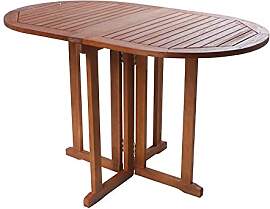 Spetebo Gartentisch oval aus Eukalyptus Holz -