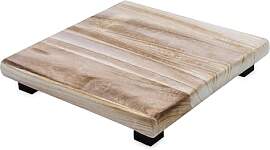 Spetebo Holz Blumenhocker natur eckig - 30 x 30 cm 