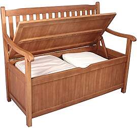 Spetebo Holz Gartenbank 2-Sitzer mit Stauraum -