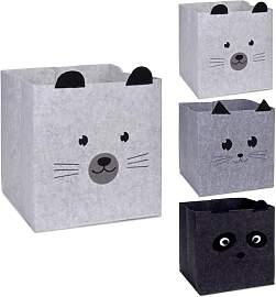 Spetebo Katzen Aufbewahrungs Box 3er Set - 32 x 32 