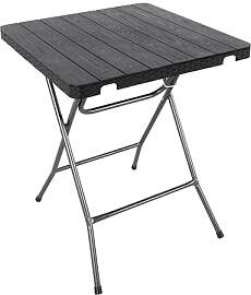 Spetebo Klapptisch mit Holzoptik schwarz - 60 x 60 