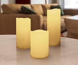 Spetebo LED Stumpenkerze 3er Set warm weiß mit