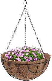 Spetebo Metall Blumenampel mit Kokos Einsatz - 30