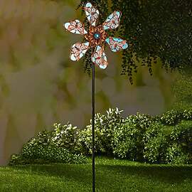 Spetebo Metall Windblume selbstleuchtend - H 80 cm 