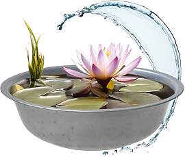 Spetebo Mini Gartenteich rund Silber - 52 cm -