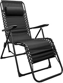 Spetebo Relax Sessel mit Kopfkissen schwarz - 175