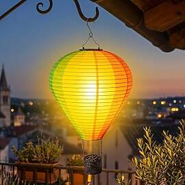 Spetebo Solar Heißluftballon Lampe aus Nylon bunt 