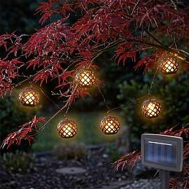 Spetebo Solar Lichterkette 6 runde Lampions