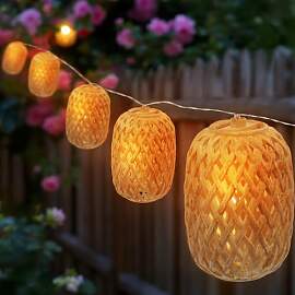 Spetebo Solar Lichterkette mit 10 ovalen Lampions
