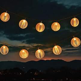 Spetebo Solar Lichterkette mit 10 runden Lampions