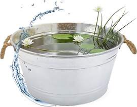 Spetebo Zierteich Zinkwanne 25 L mit Griffen aus