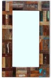 Spiegel aus massivem Altholz, 80 x 50 cm,