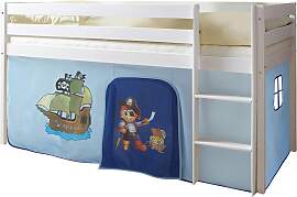 Spielbett Holz Malte ca. 90x200 cm Blau/Weiß