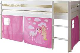 Spielbett Holz Malte ca. 90x200 cm Rosa/Weiß