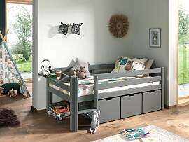 Spielbett Pino Grau mit Stauraum