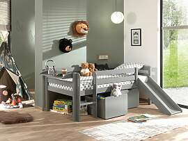 Spielbett Pino Grau mit Stauraum