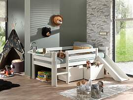 Spielbett Pino Weiß mit Stauraum