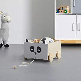 Spielzeugkiste Lanny Grau Echtholz/MDF mit Rollen