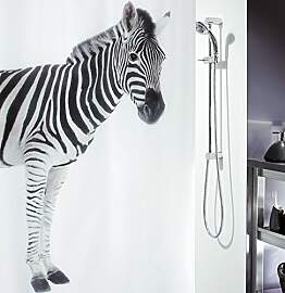 Spirella Anti-Schimmel Duschvorhang Zebra Savana