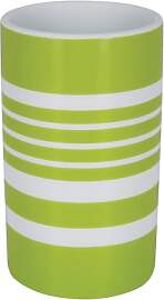 Spirella Tube Streifen Becher, grün, 7cm x 7cm x