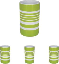 Spirella Tube Streifen Becher, grün (Packung mit