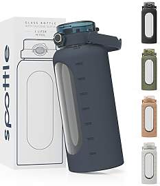 spottle Glasflasche 2 Liter - Trinkflasche 2L Glas 