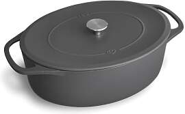 SPRINGLANE Cocotte mit Deckel, Grau, oval, 33 cm,