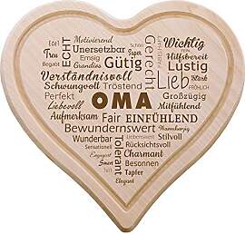 Spruchreif Frühstücksbrettchen Herz OMA mit