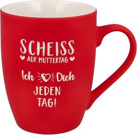 Spruchreif | Soft-Touch Tasse Rot Scheiß auf