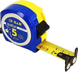 S&R Bandmaß 5m x 25 mm mit Magnet-Haken,