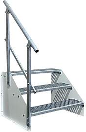 SRM Design 3 Stufen Standtreppe Stahltreppe
