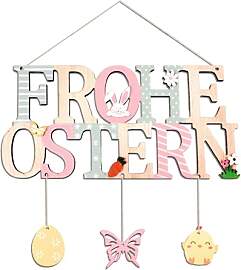 Srotmirw 1 Stück Süßes Türschild Frohe Ostern, 