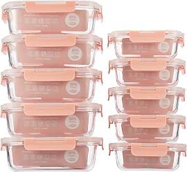 S SALIENT Glas-Frischhaltedosen Set Brotdosen meal 