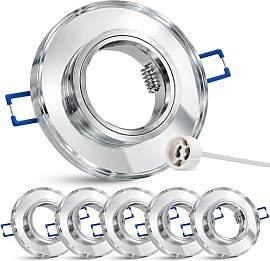 SSC-LUXon 6 Stück Design Glas Einbaustrahler rund 