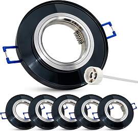 SSC-LUXon 6 Stück Einbaustrahler aus Glas rund