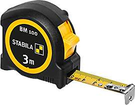 STABILA Taschenbandmaß BM 100, 3 m, Maßband mit