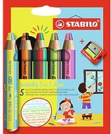 STABILO woody 3 in 1 Malset farbsortiert, 5 St.
