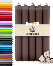 Stabkerzen Braun, 10 Stück, 180mm x 22mm,