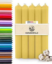 Stabkerzen Pastell Gelb, 10 Stück, 180mm x 22mm,