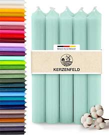 Stabkerzen Tiffany-Grün, 10 Stück, 180mm x 22mm, 