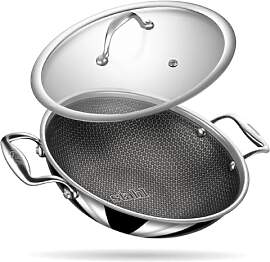 Stahl Triply Antihaft-Wok mit Deckel |