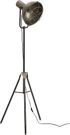 Standlampe Rund Metall Grau