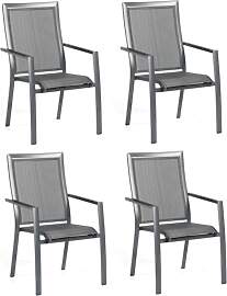 Stapelsessel Star",4 Stück, Alu silber,