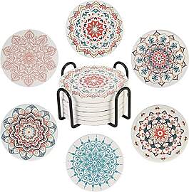 STARUBY 6 Stücke Untersetzer Set Elegant Blumen