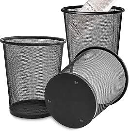 STARVAST 3er-Pack Papierkorb Metall, Mülleimer